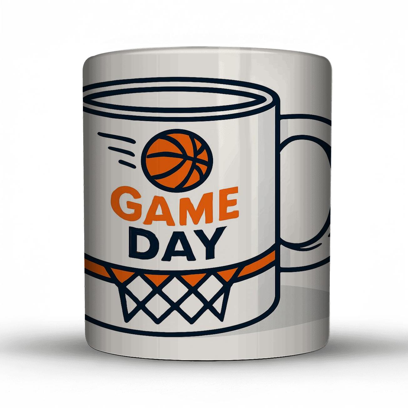 Basketball Net Pulse Game Day Line Art personalized mugs