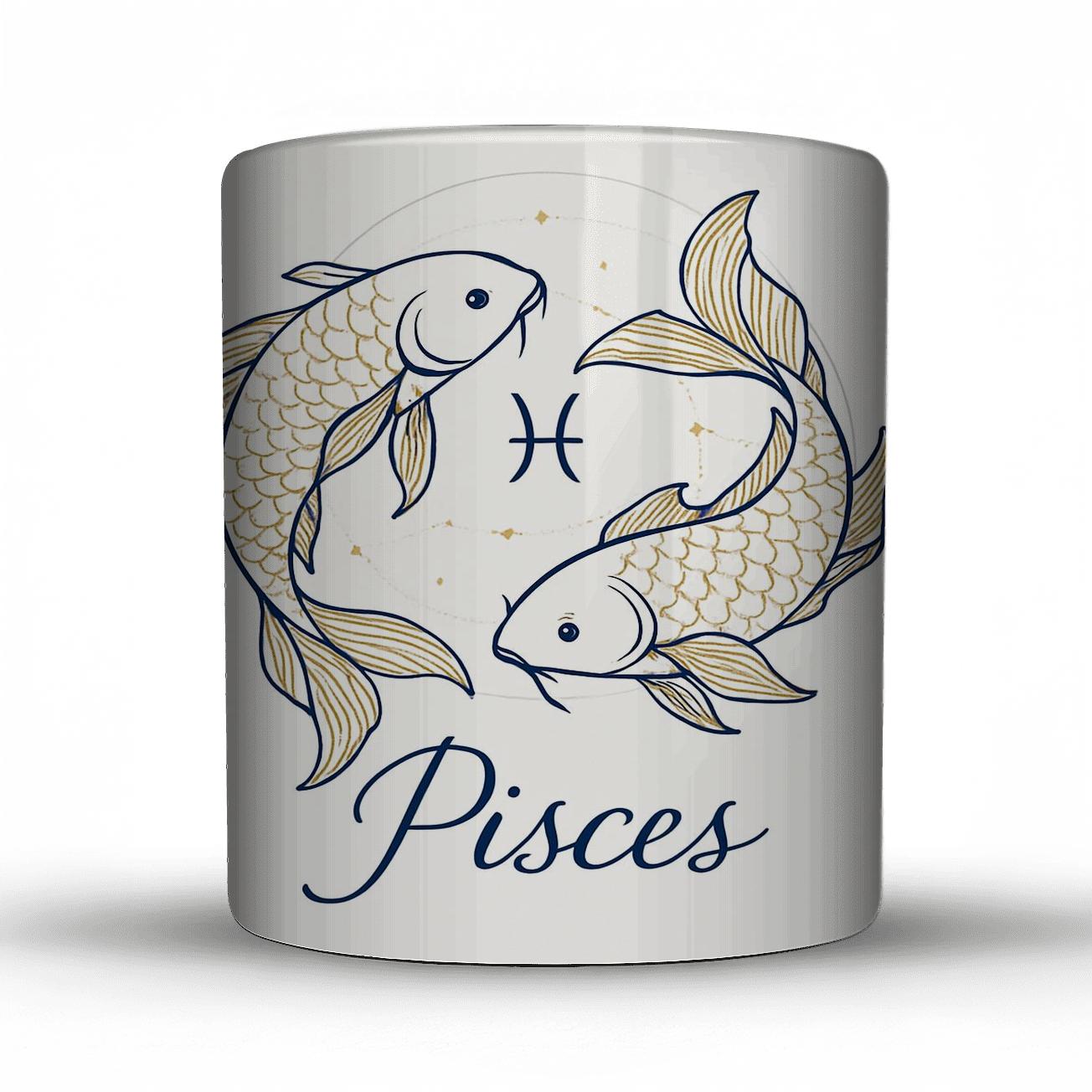 Serene Pisces Constellation Emblem premium drinkware mugs