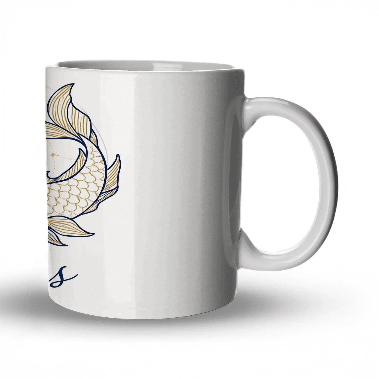 Serene Pisces Constellation Emblem premium drinkware mugs