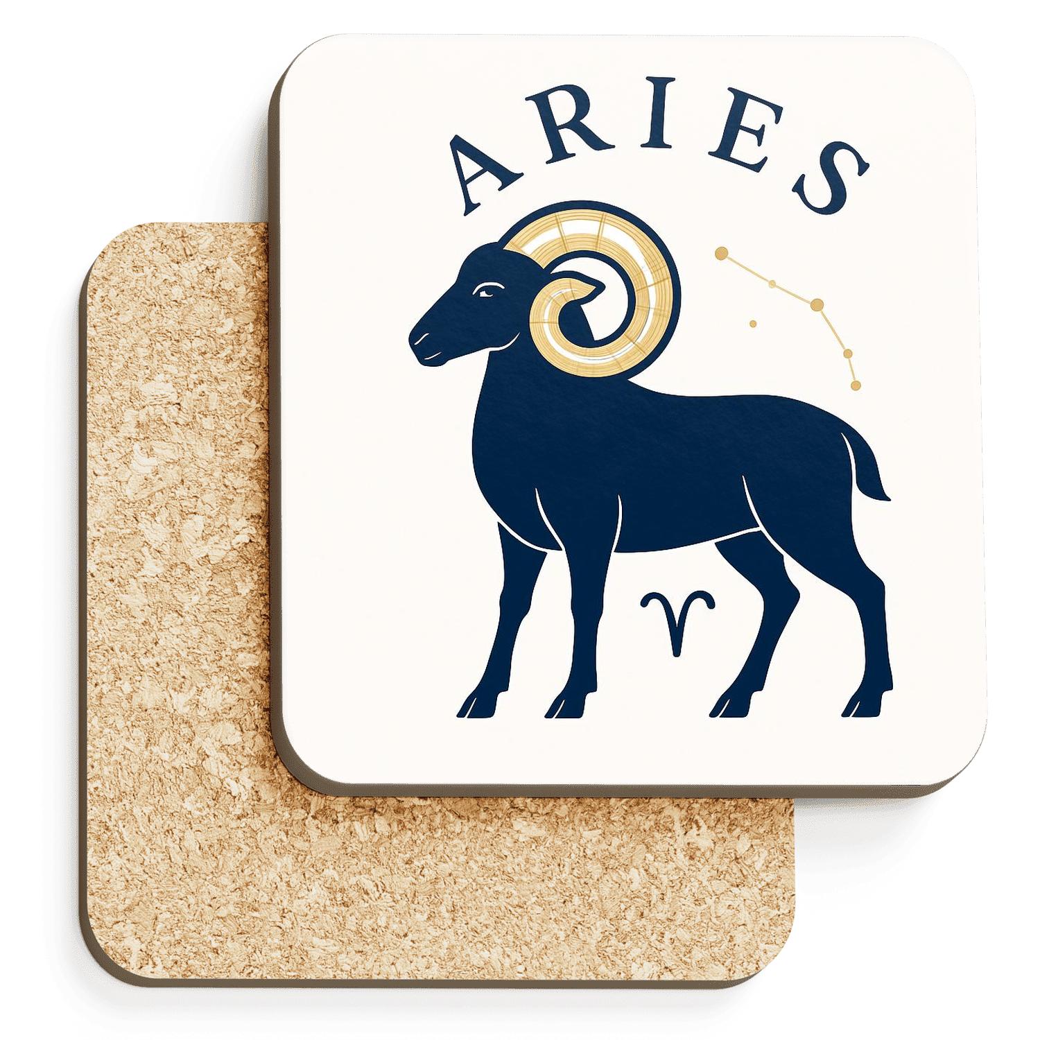 Aries Constellation Minimalist Line Art elegant tabletop coasters