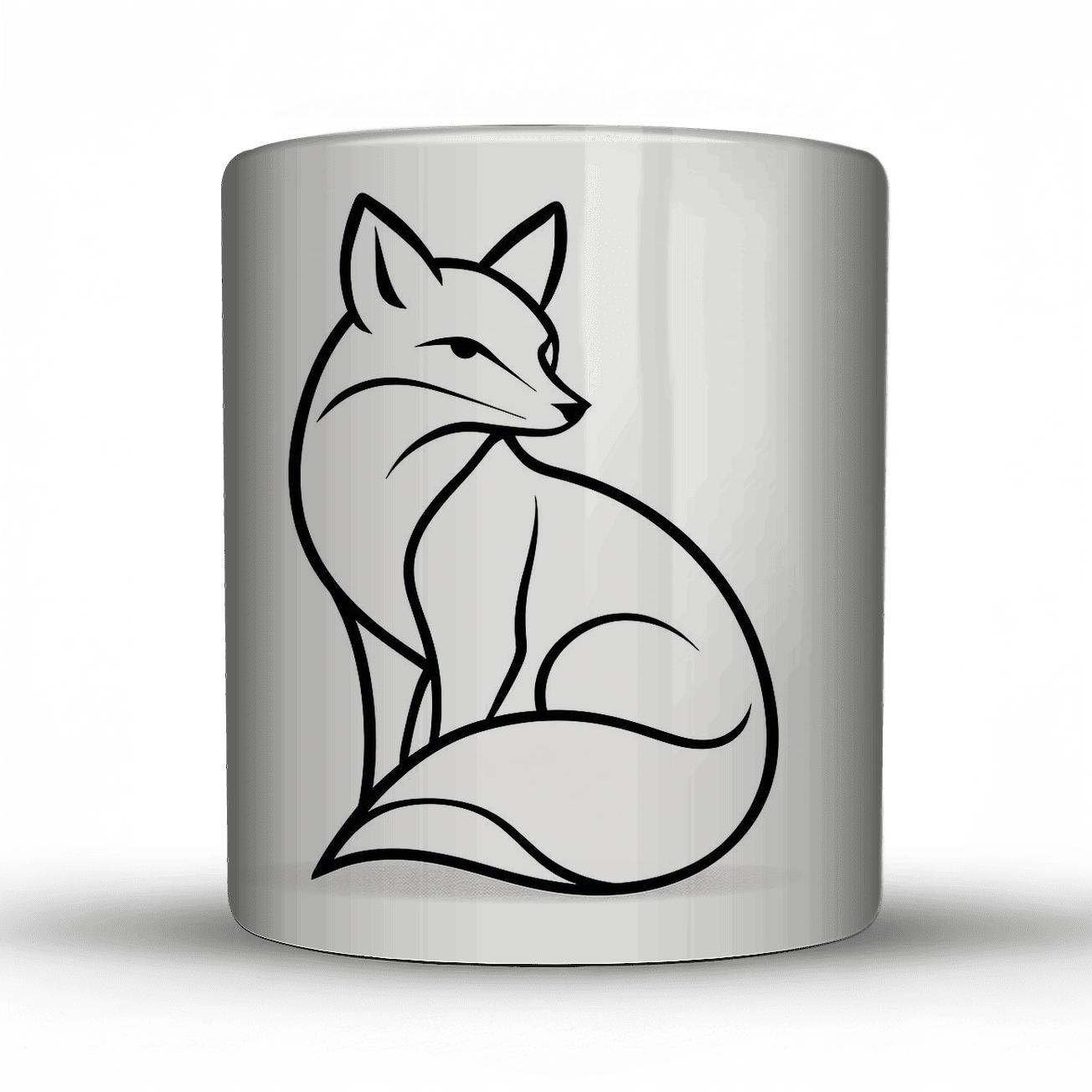 Minimalist Fox Ribbon Lines travel mugs with handles