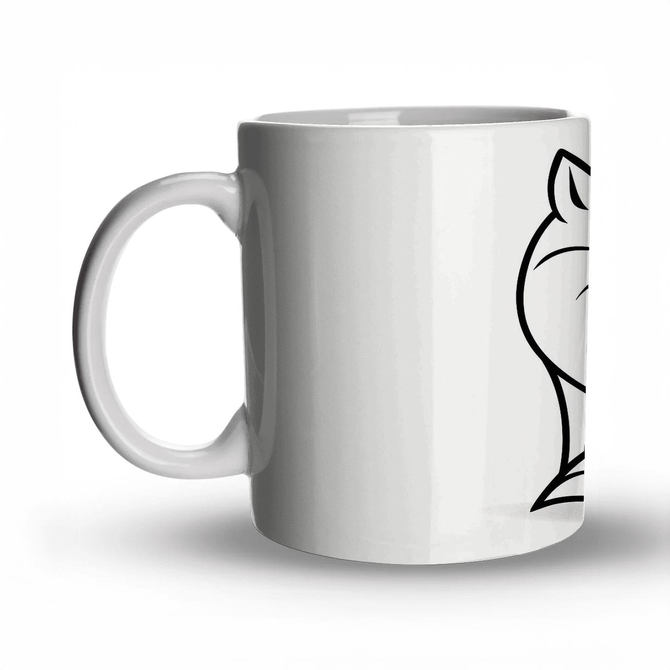 Minimalist Fox Ribbon Lines travel mugs with handles