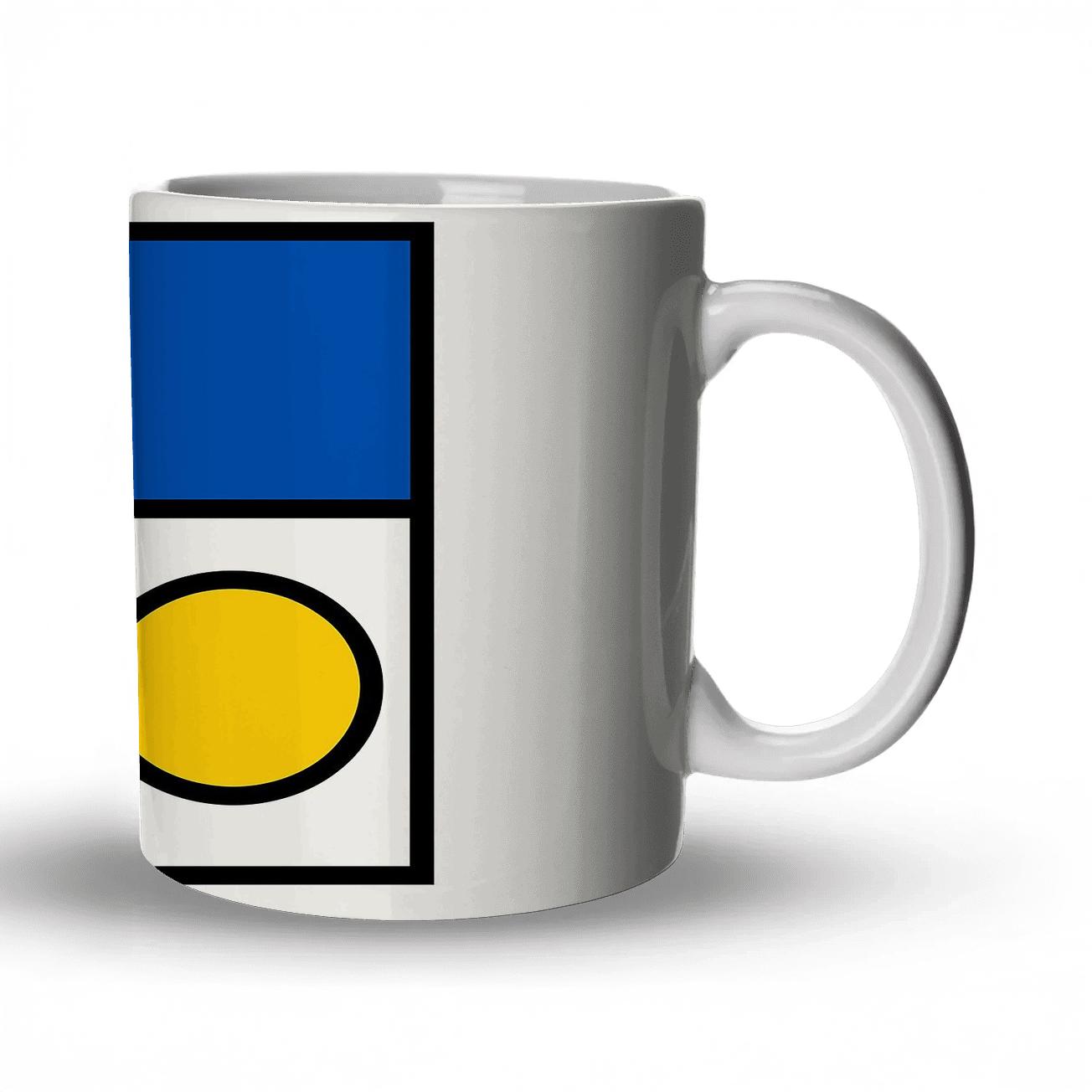 Solar Flare Bauhaus Grid decorative mug sets