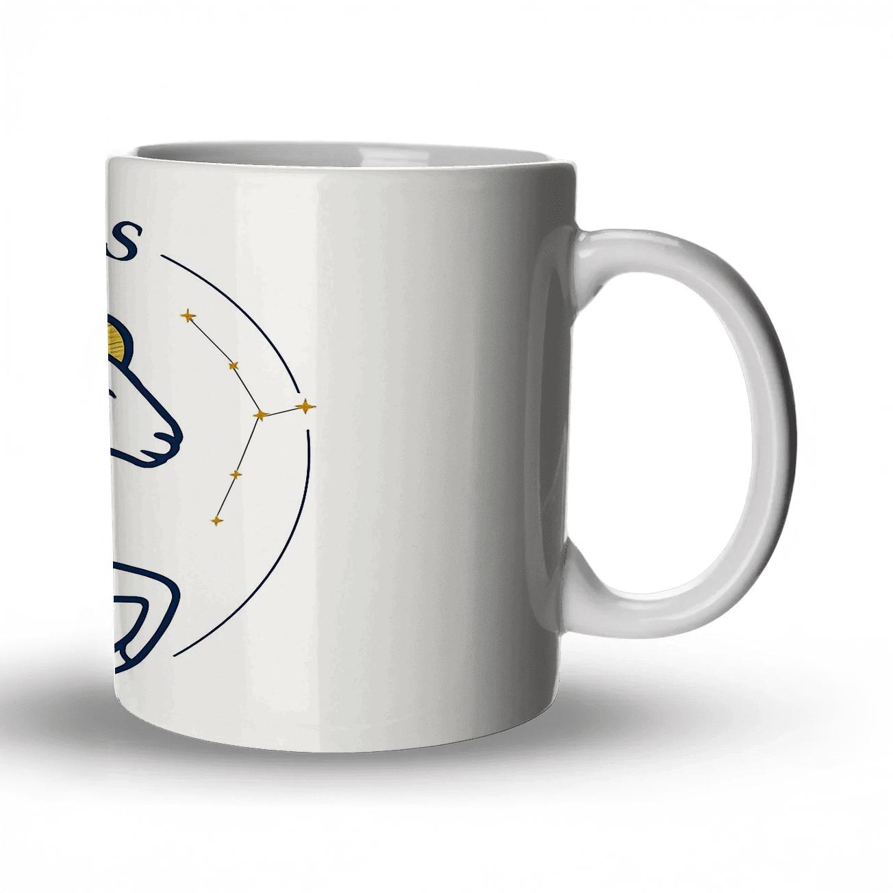 Celestial Aries Ram Line Art custom printed mugs