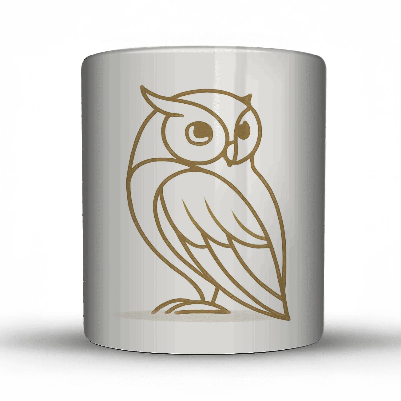 Minimalist_Owl_Line_Art_Composition custom printed mugs
