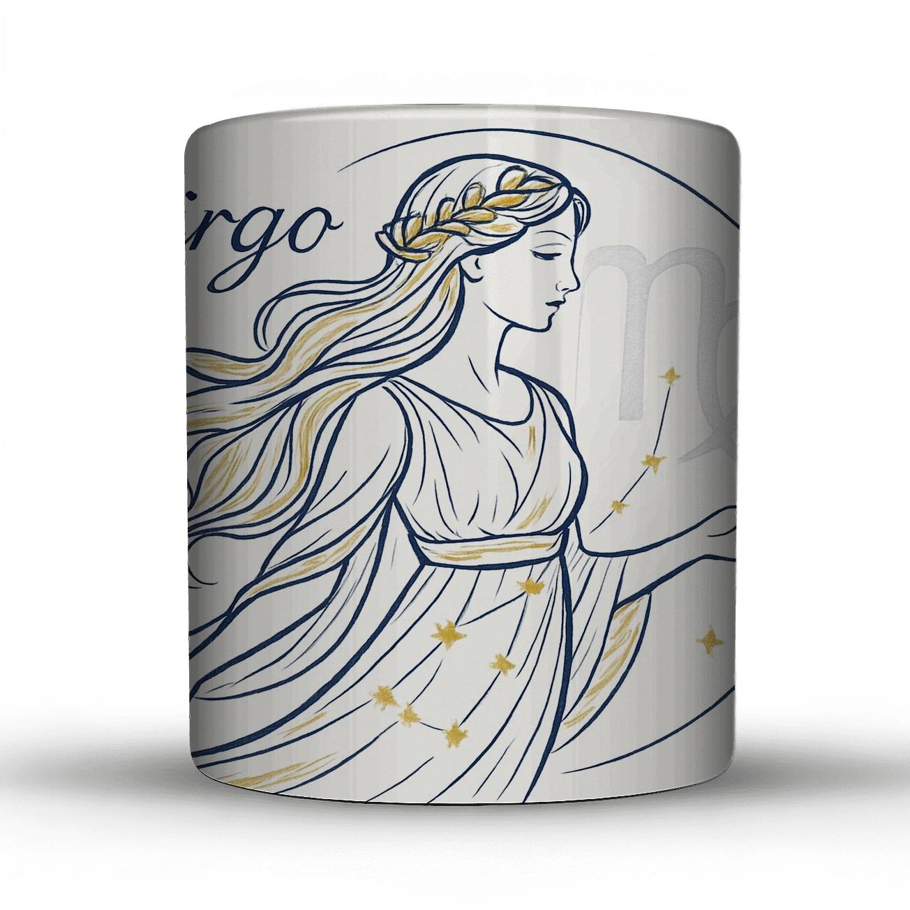 Lunar Virgo Maiden Constellation Art travel mugs with handles