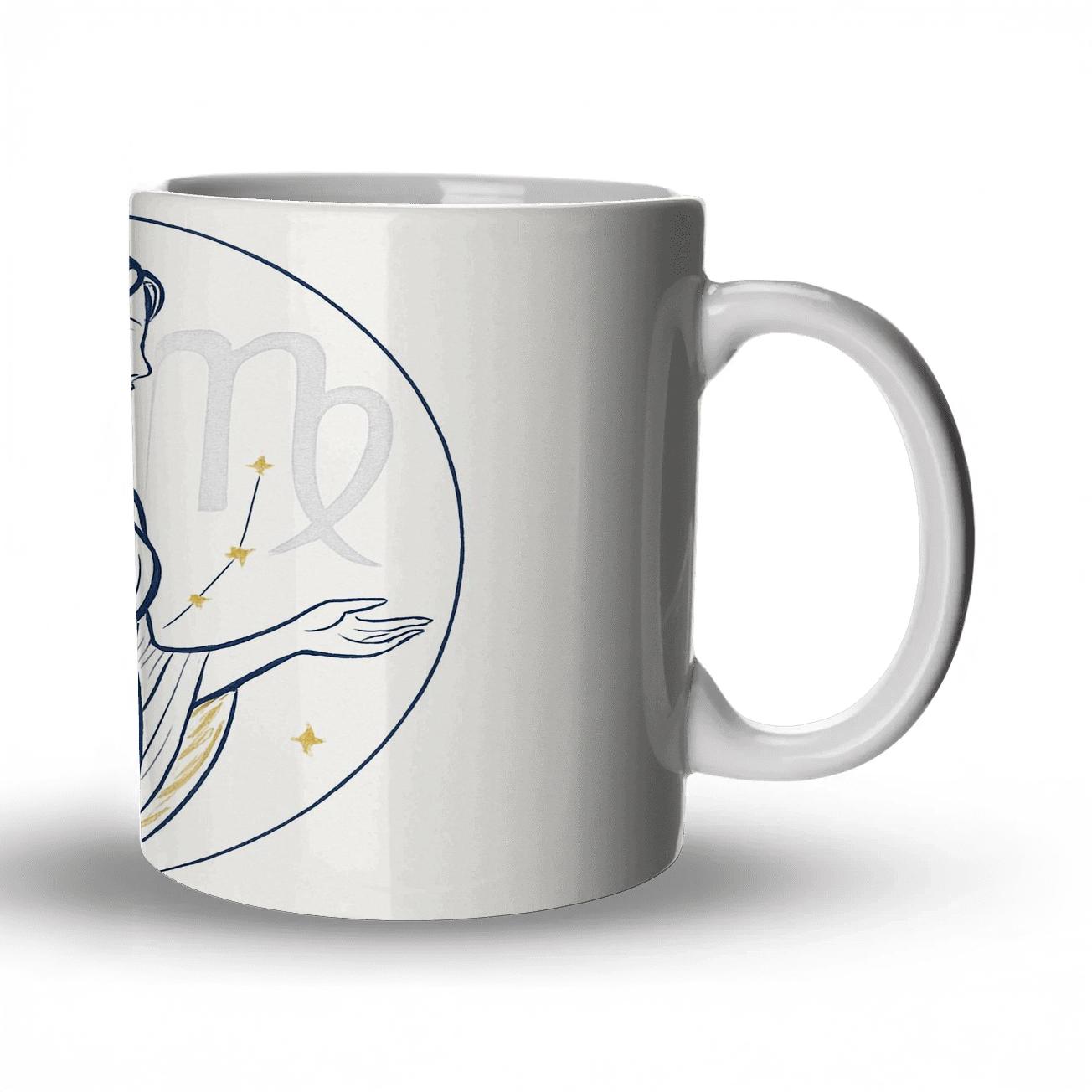 Lunar Virgo Maiden Constellation Art travel mugs with handles