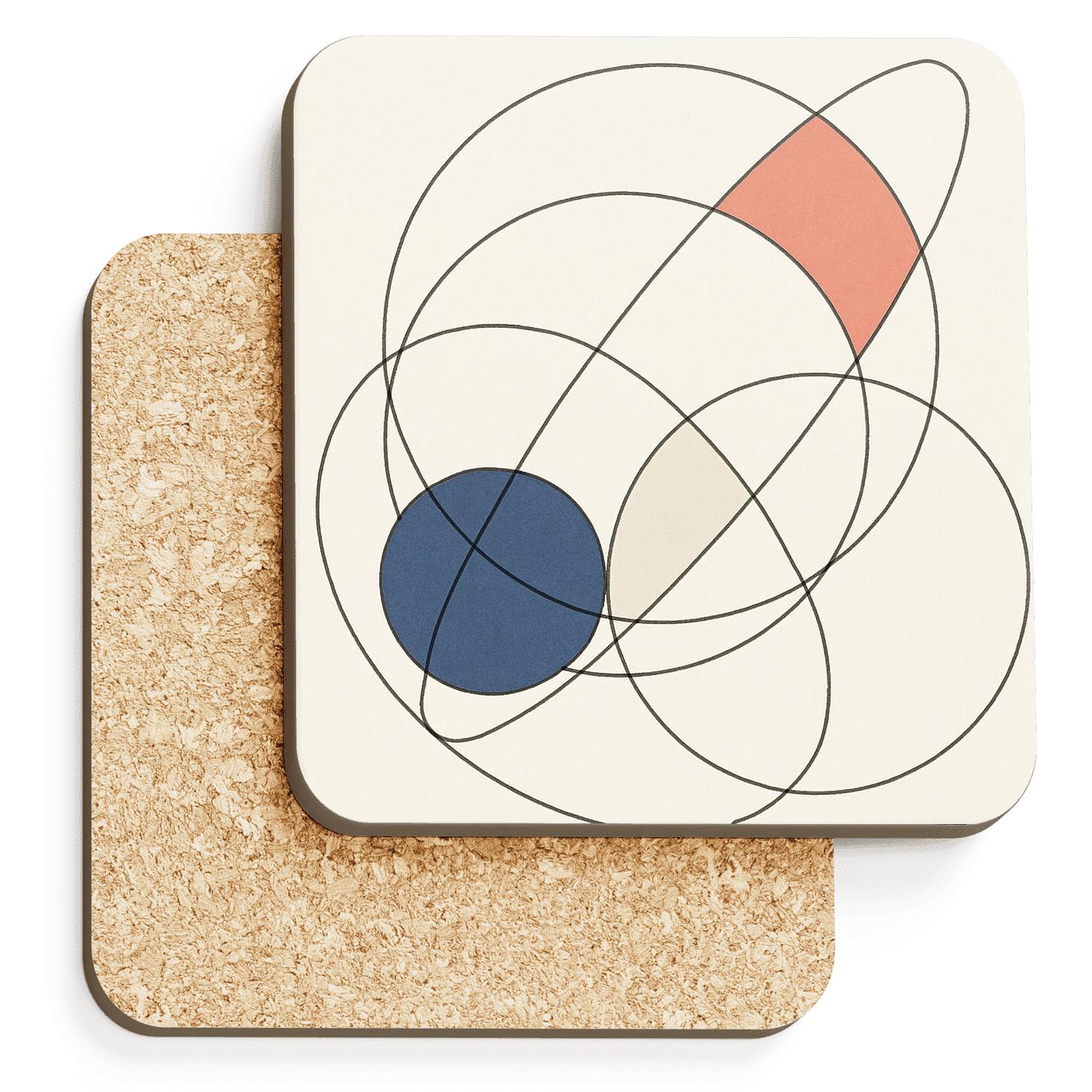 Orbital Geometry Echoes custom engraved coasters