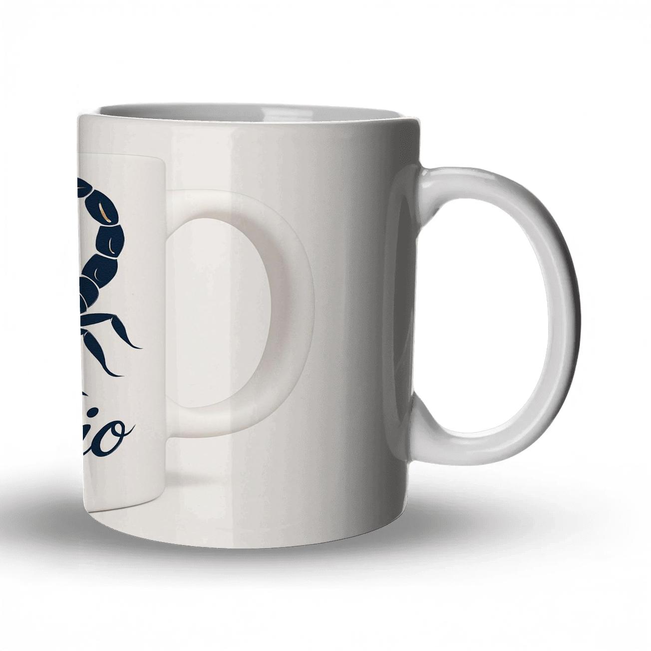Scorpio Starlit Serpent Line Art travel mugs with handles