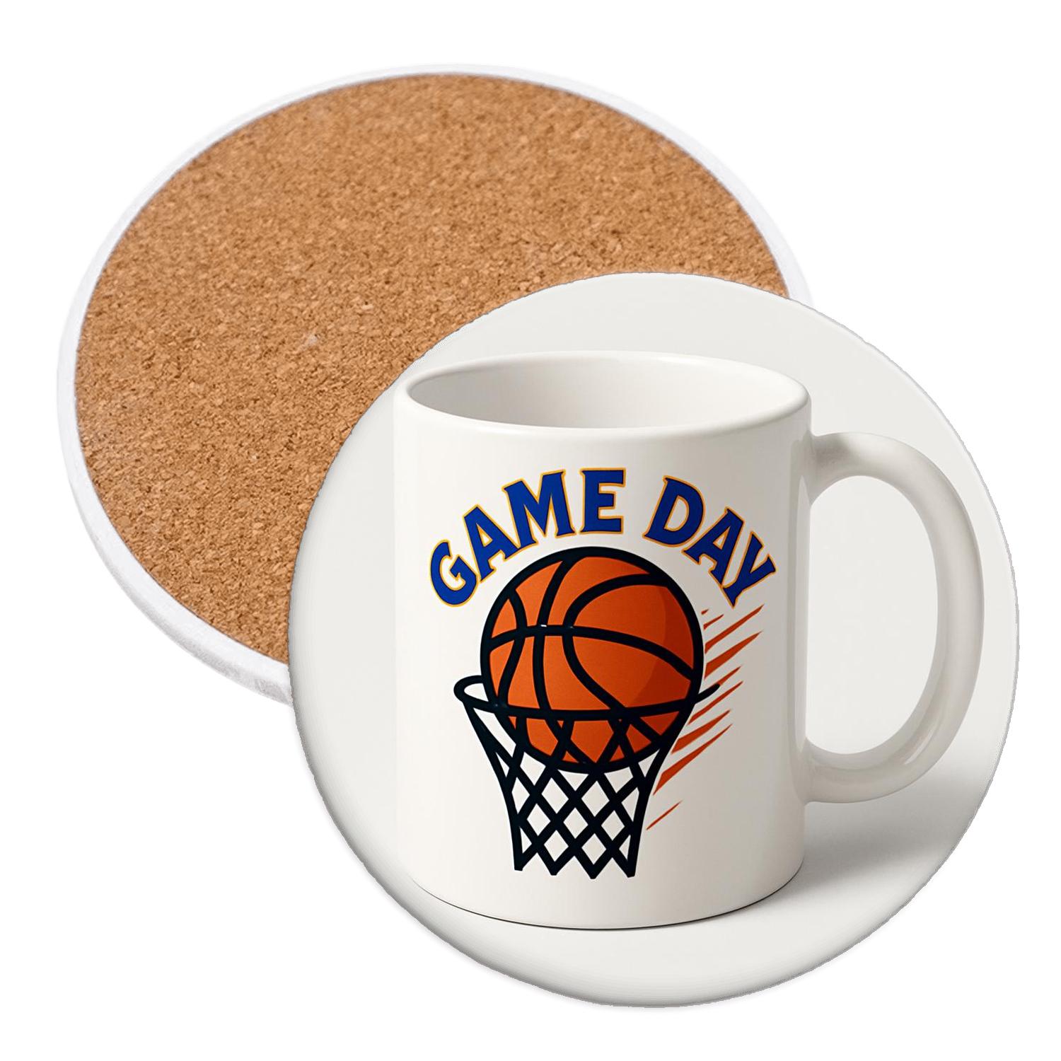 Hoops Game Day Line Art Mug absorbent drink coasters