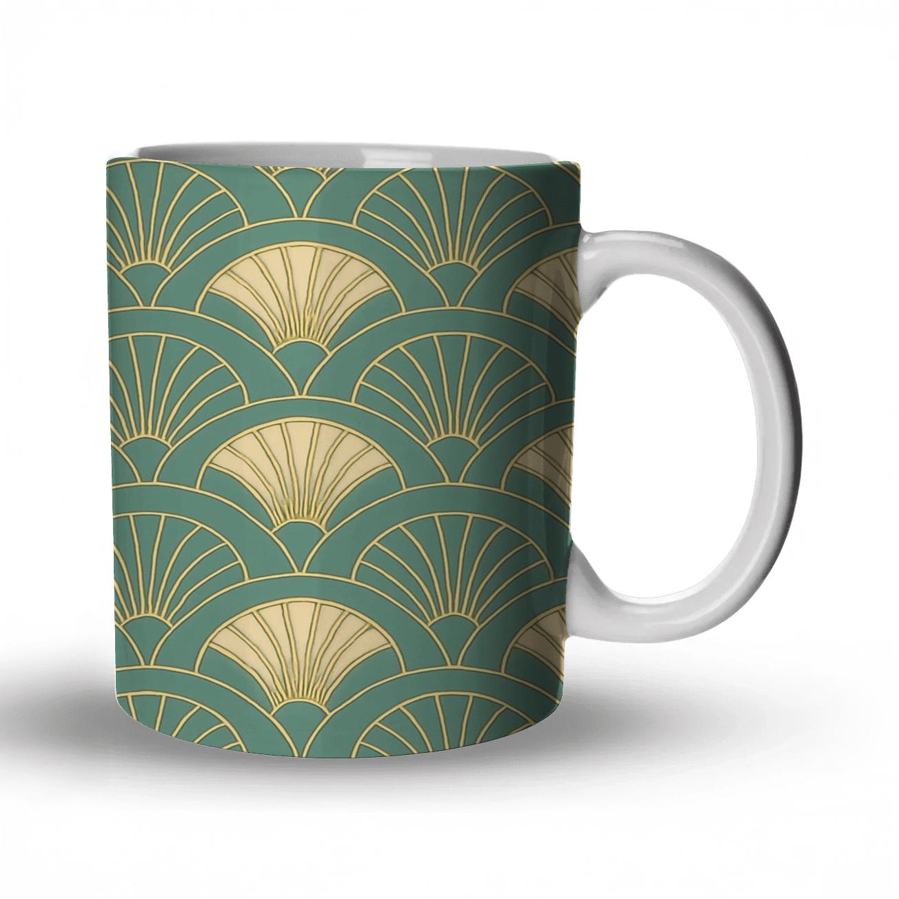 ArtDecoRadiantFanMotif novelty coffee mugs