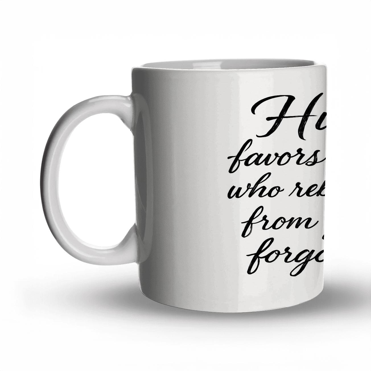 History Favors The Restless personalized mugs