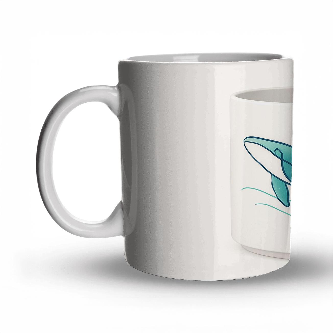 Cosmic Whale Minimalist Line Art Mug personalized mugs