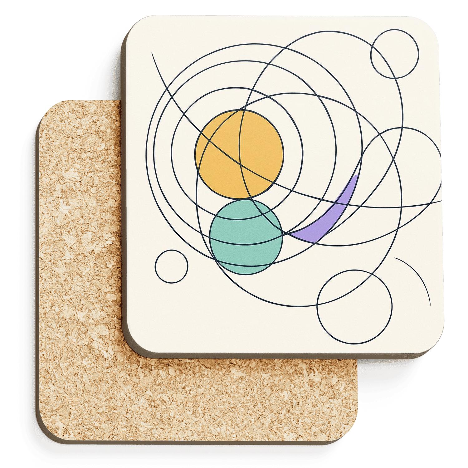 Orbital Geometry Flow personalized drink coasters