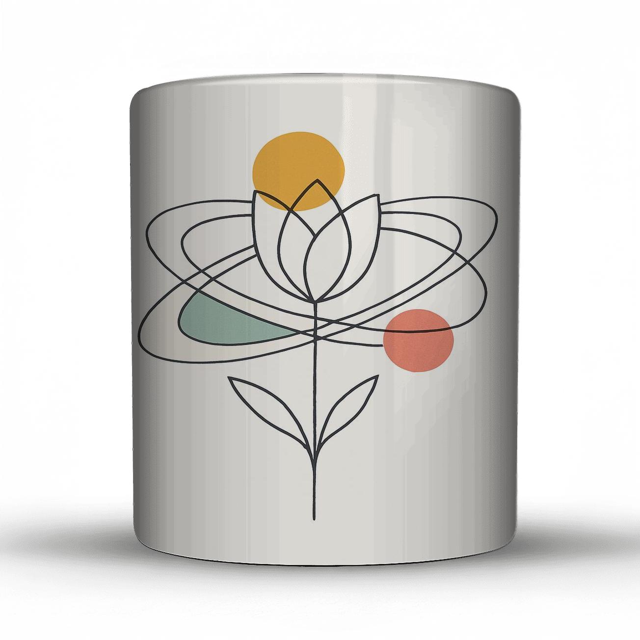 SolarBloom Minimalist Floral Orbit premium drinkware mugs