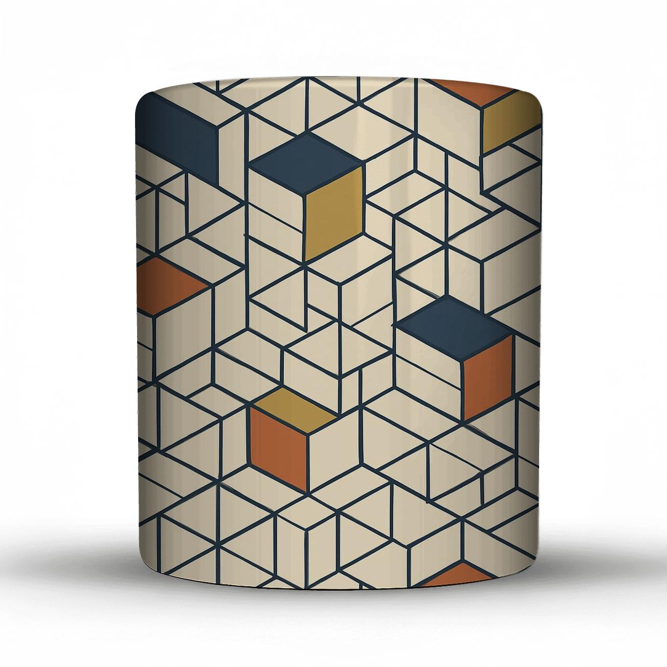 Isometric Bauhaus Lattice insulated thermal mugs