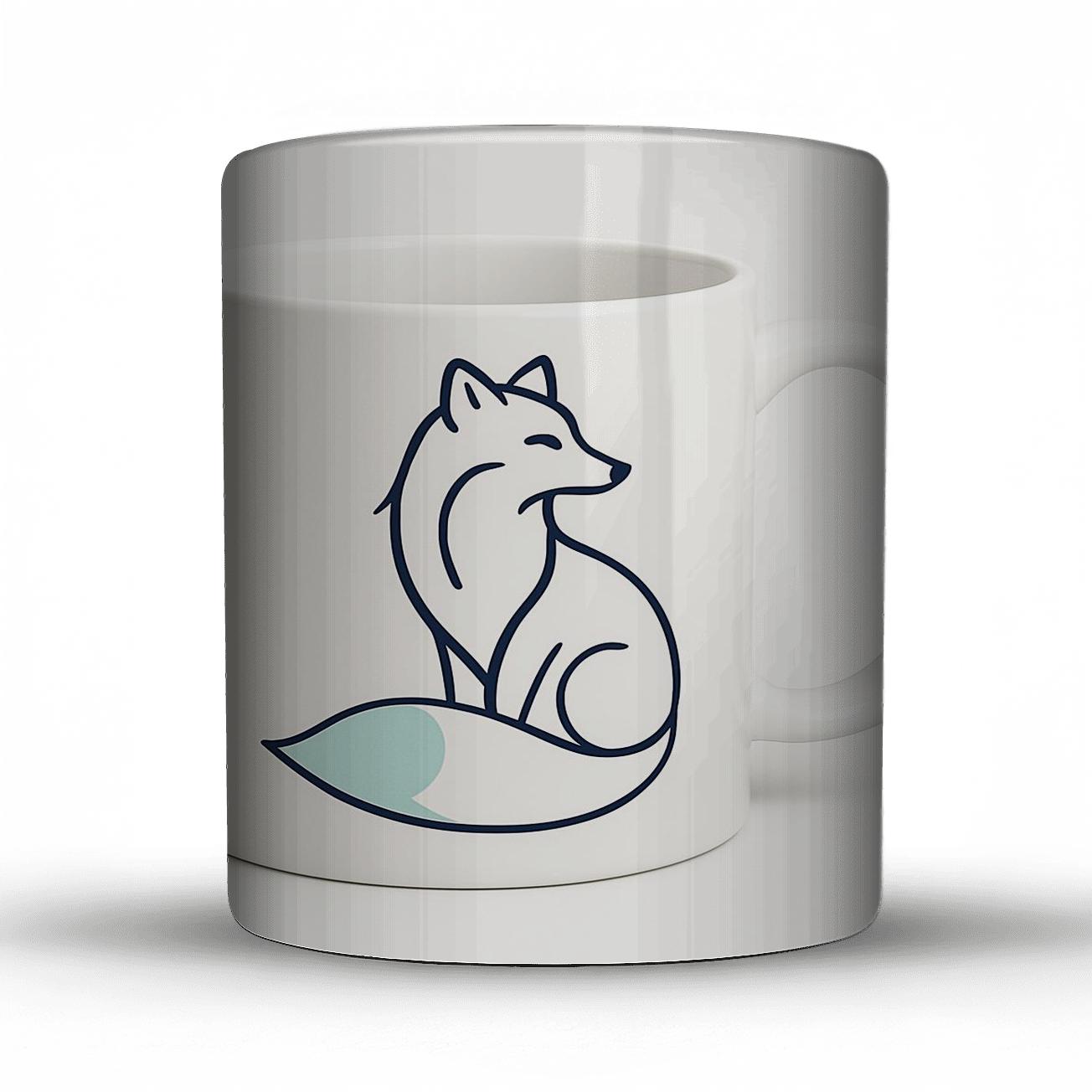 Minimalist Arctic Fox Line Art Wrap insulated thermal mugs