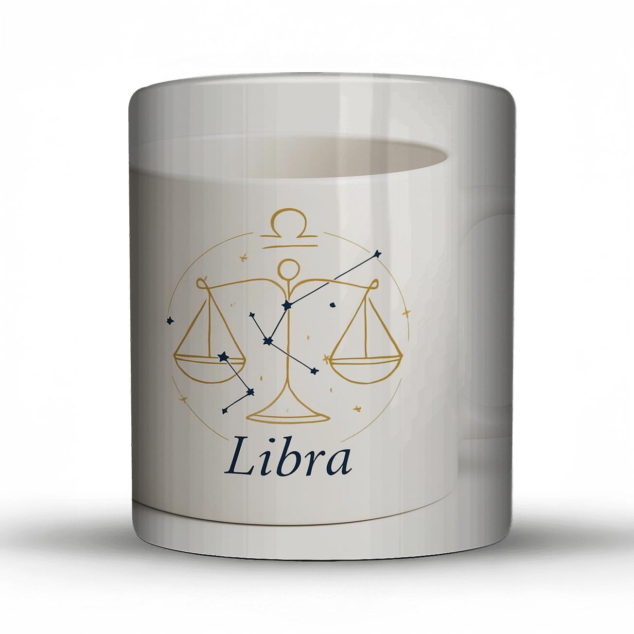 Libra Celestial Scales Line Art gift mugs for occasions