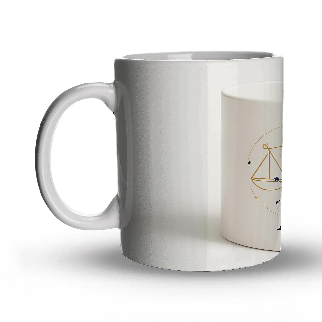 Libra Celestial Scales Line Art gift mugs for occasions