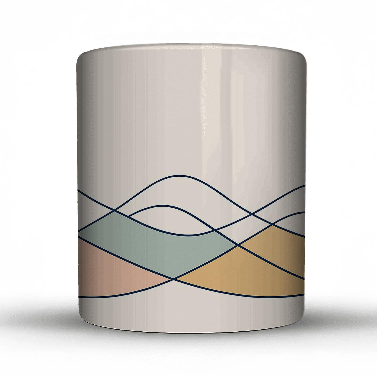 Cascade Geometry Minimalist Waves gift mugs for occasions
