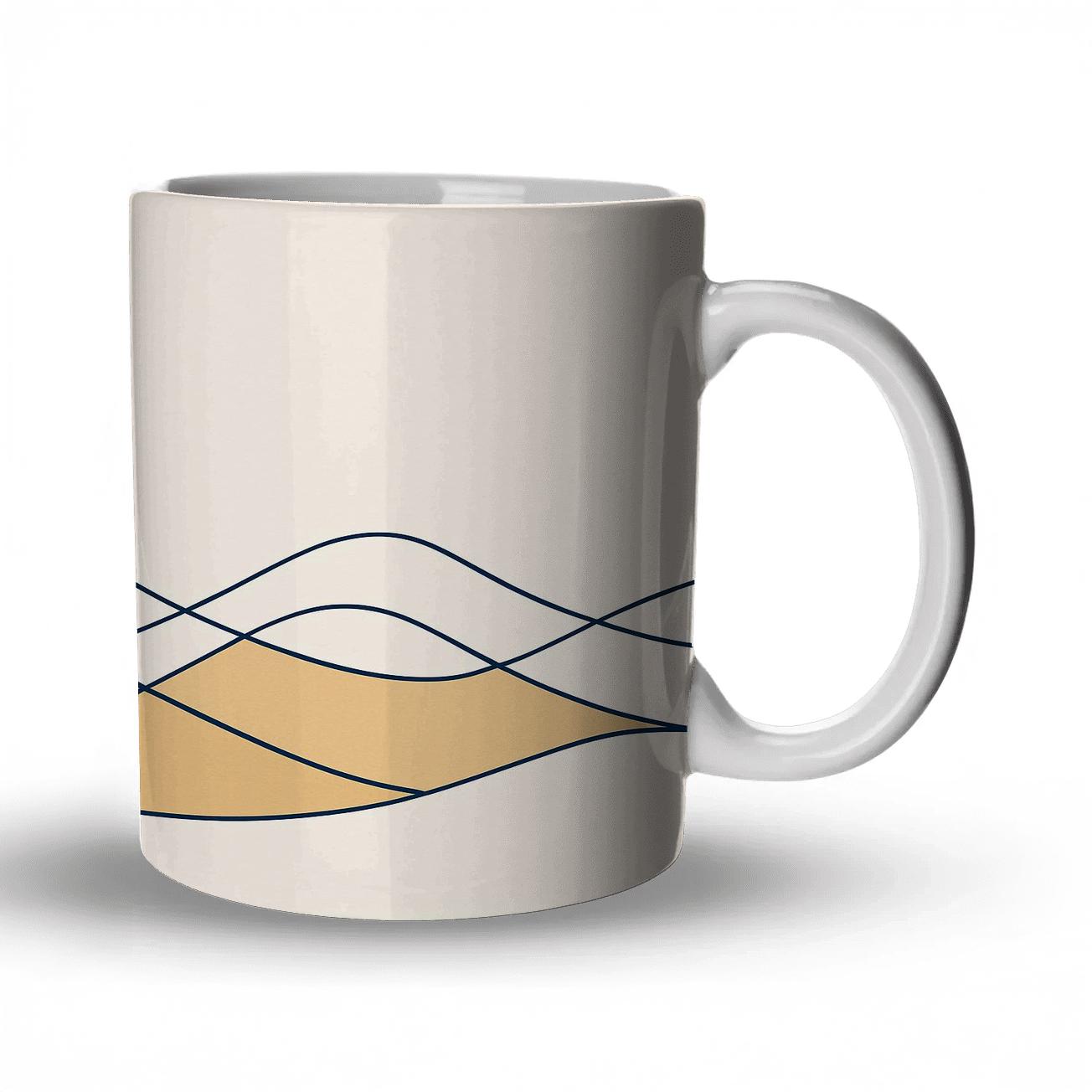 Cascade Geometry Minimalist Waves gift mugs for occasions