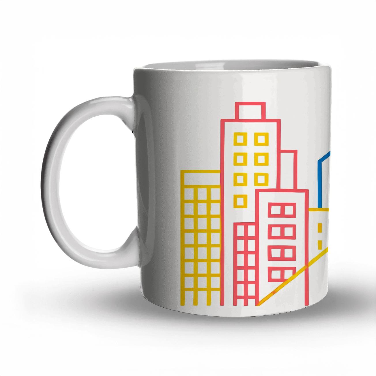 Chromatic Axis Cityscape premium drinkware mugs