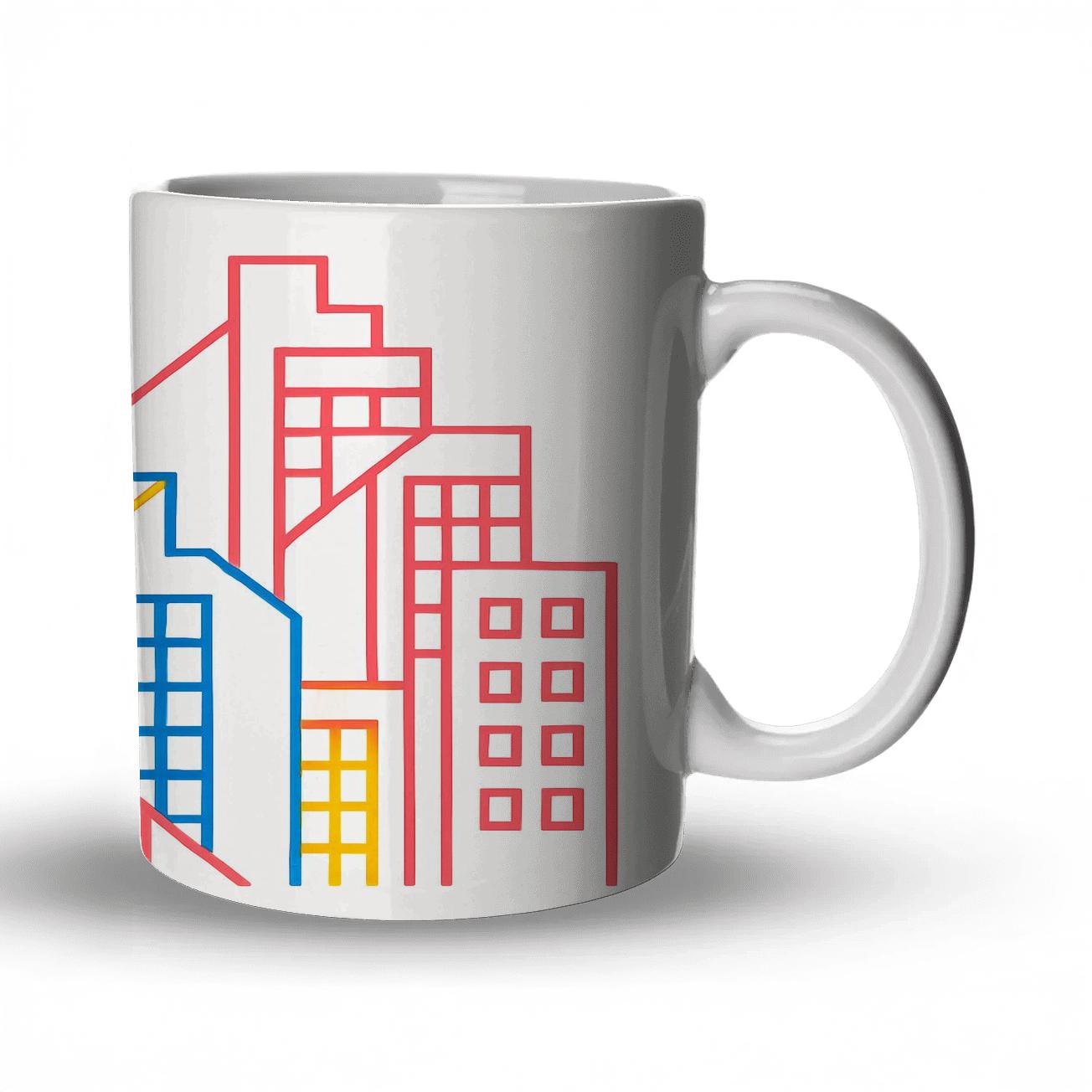 Chromatic Axis Cityscape premium drinkware mugs