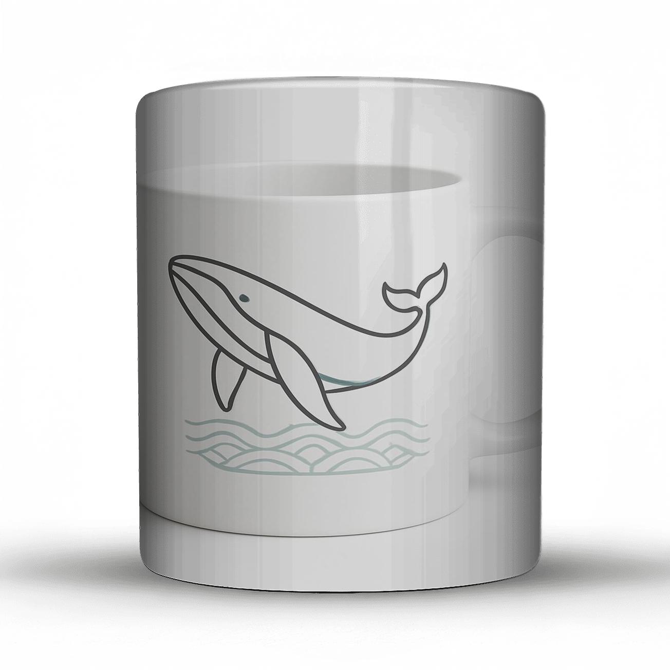Ocean Whale Minimal Line Pattern Mug custom printed mugs