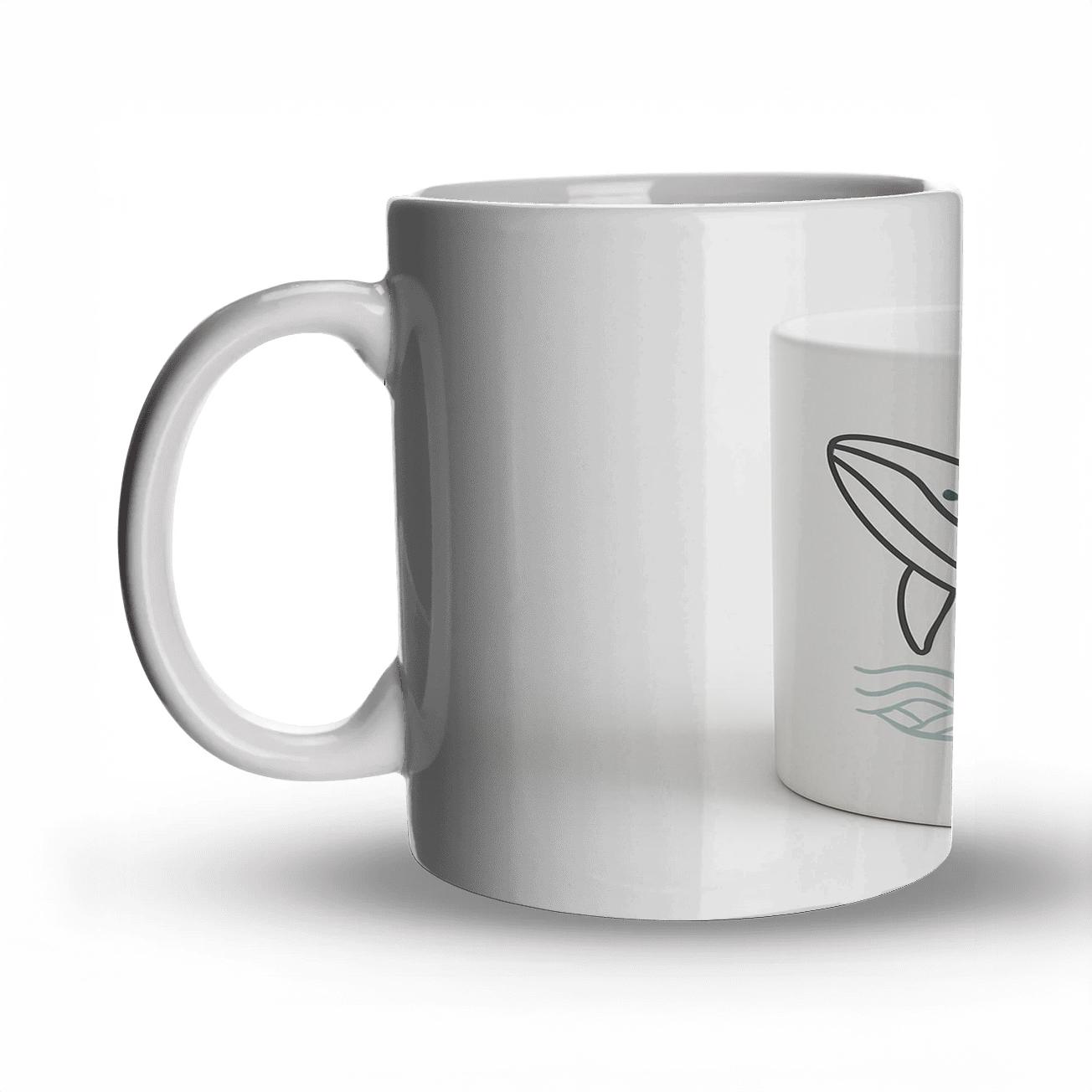 Ocean Whale Minimal Line Pattern Mug custom printed mugs