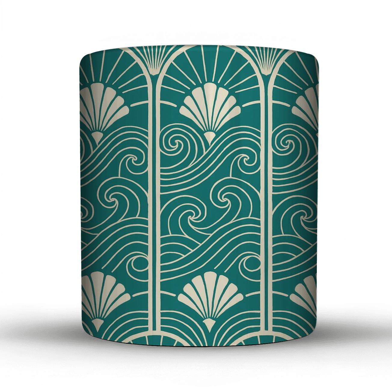 Art Deco Ocean Filigree novelty coffee mugs