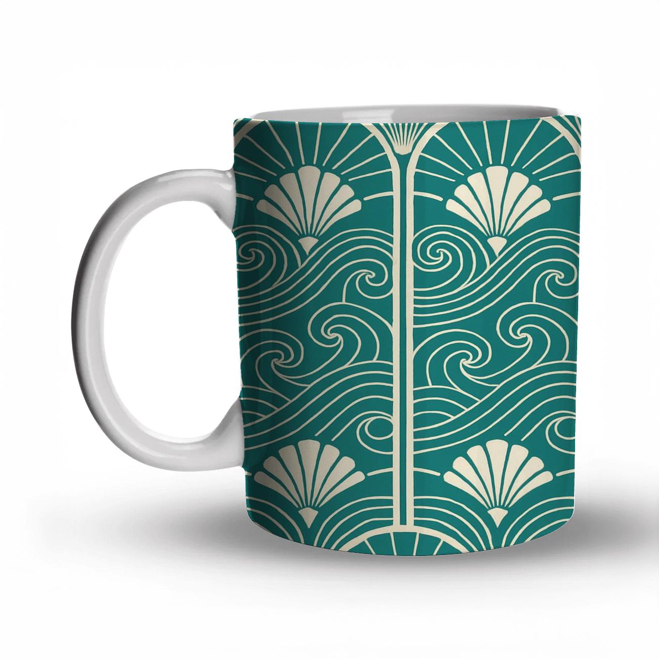 Art Deco Ocean Filigree novelty coffee mugs