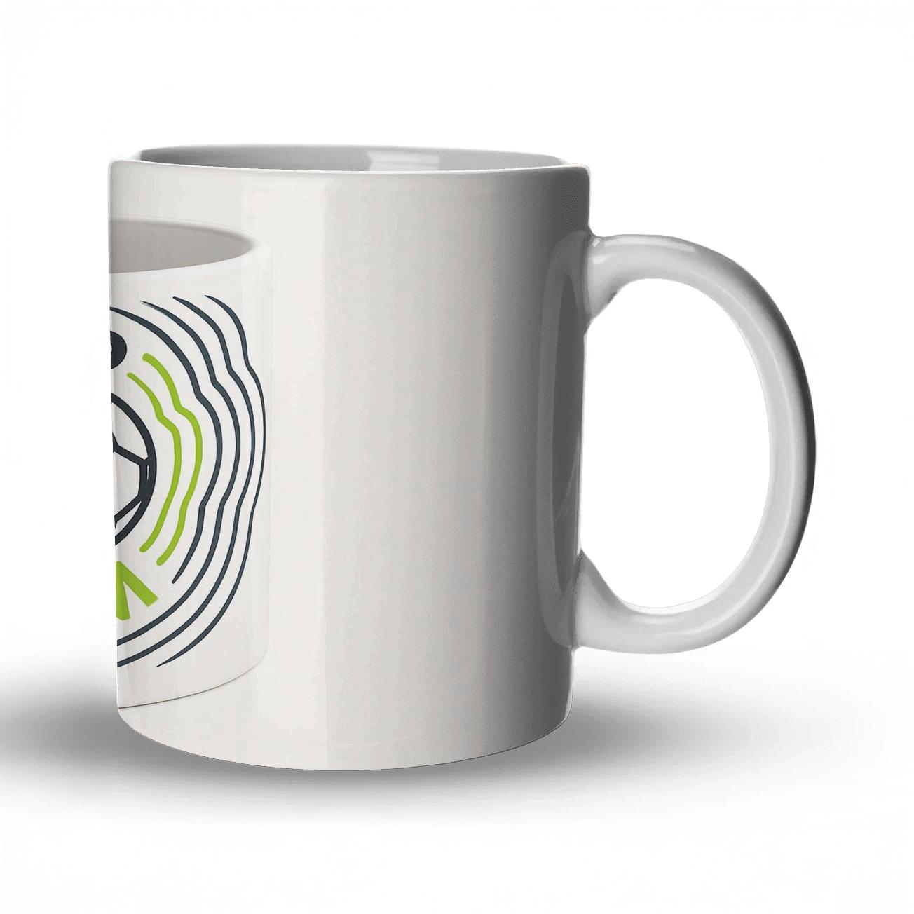 Soccer Unity Pentagons Line Art travel mugs with handles