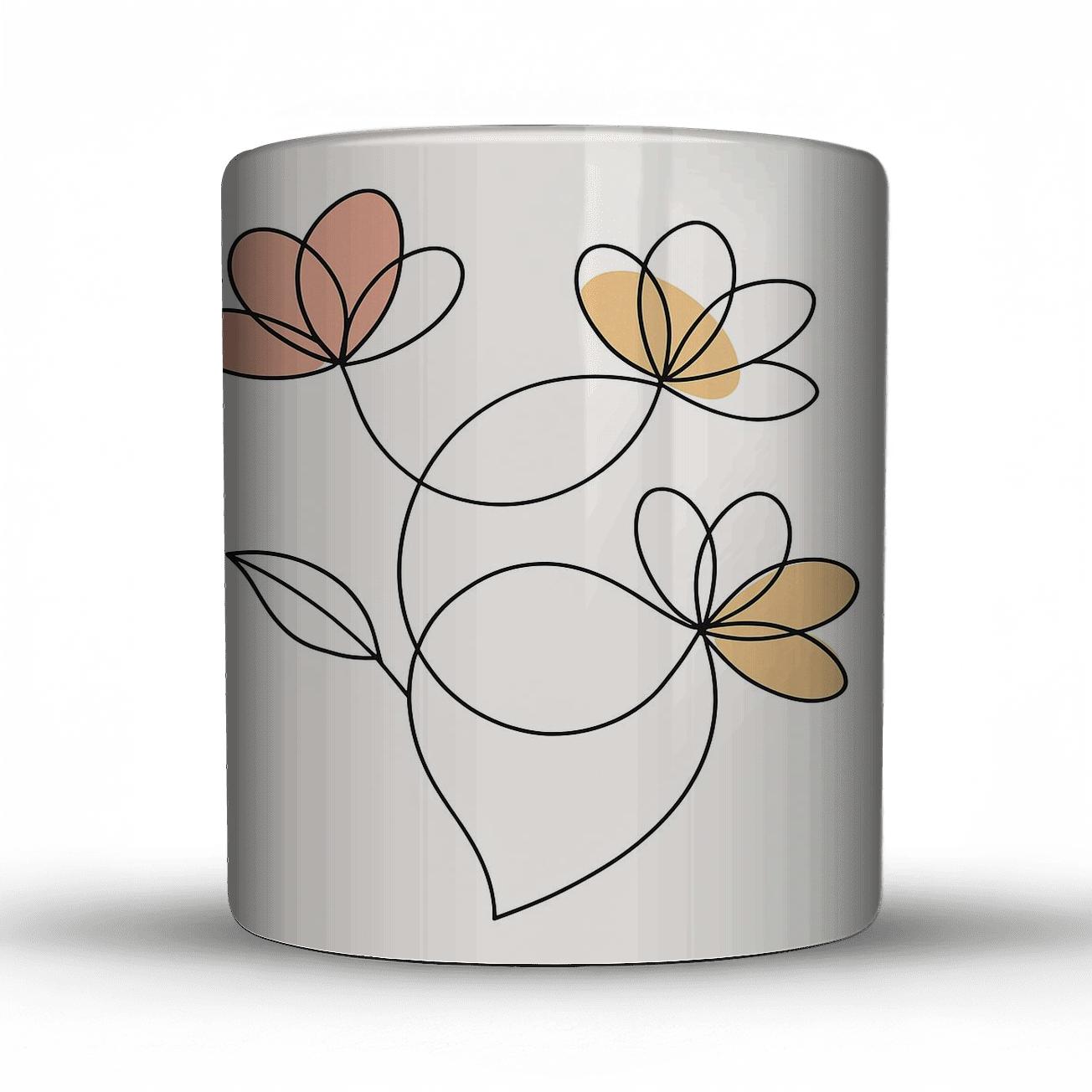 Floral Orbit Lines novelty coffee mugs