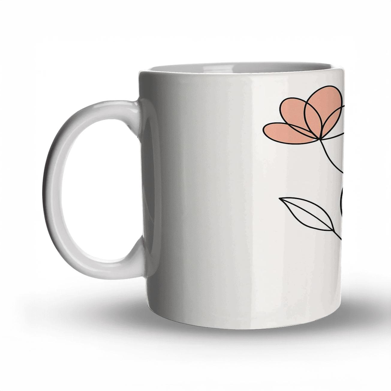 Floral Orbit Lines novelty coffee mugs