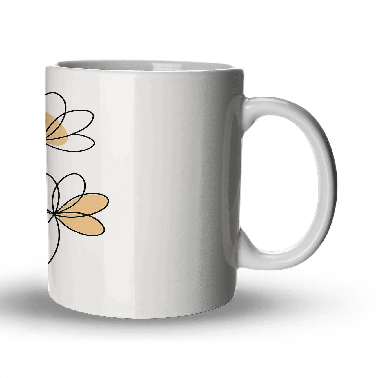 Floral Orbit Lines novelty coffee mugs