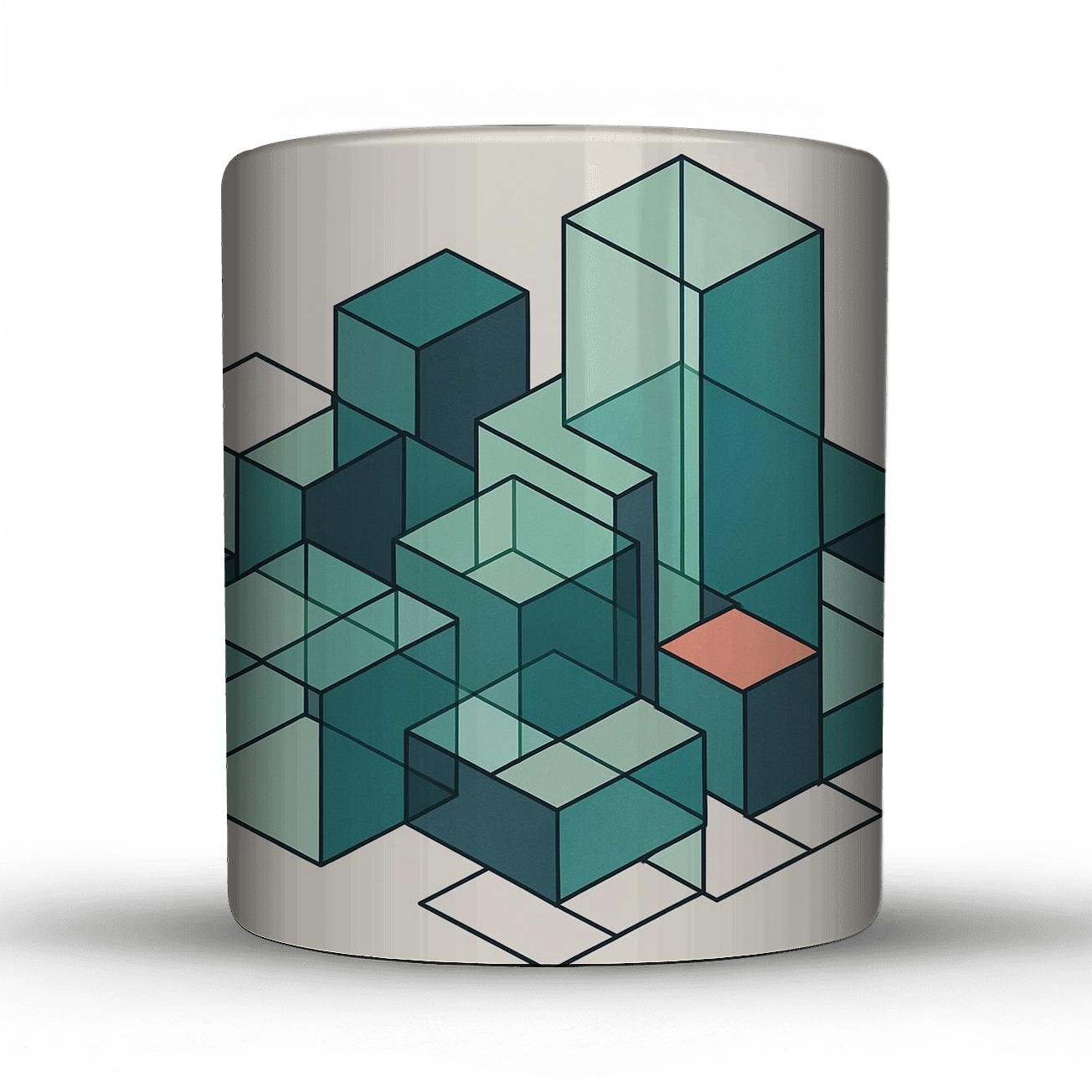 Isometric Aurora Grid insulated thermal mugs