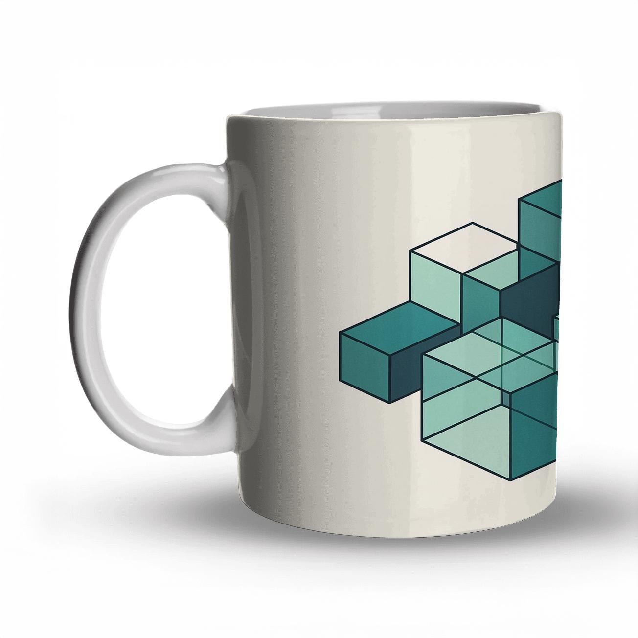 Isometric Aurora Grid insulated thermal mugs