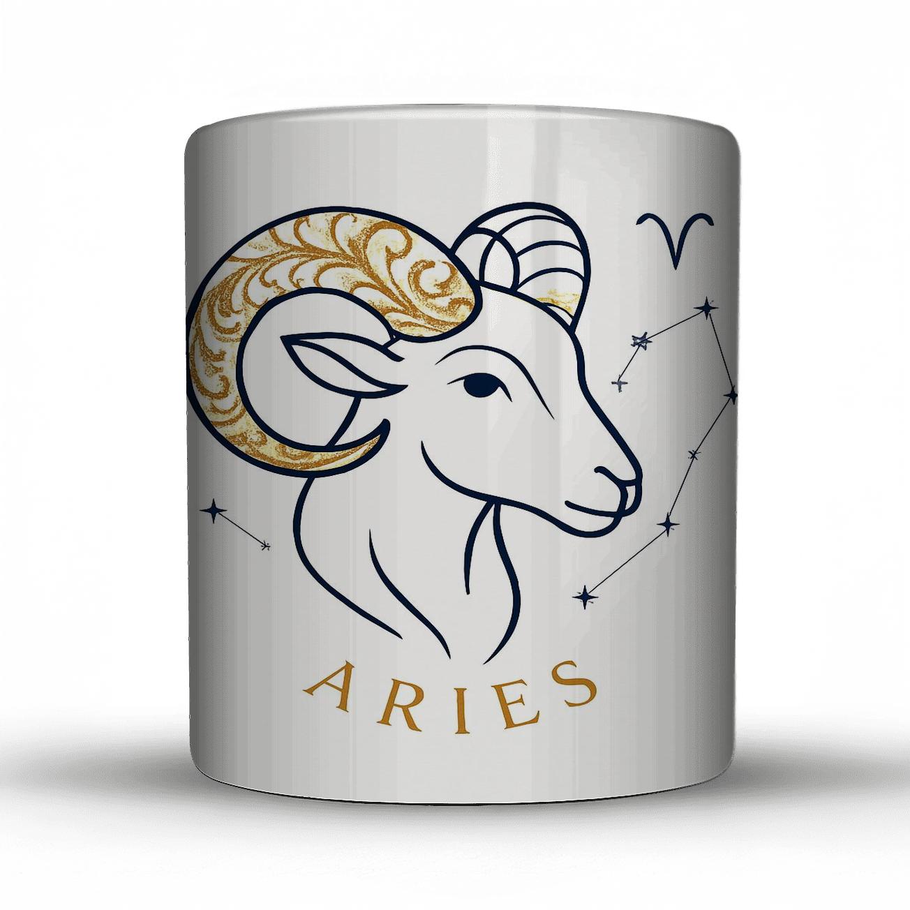 Aries Celestial Line Art novelty coffee mugs