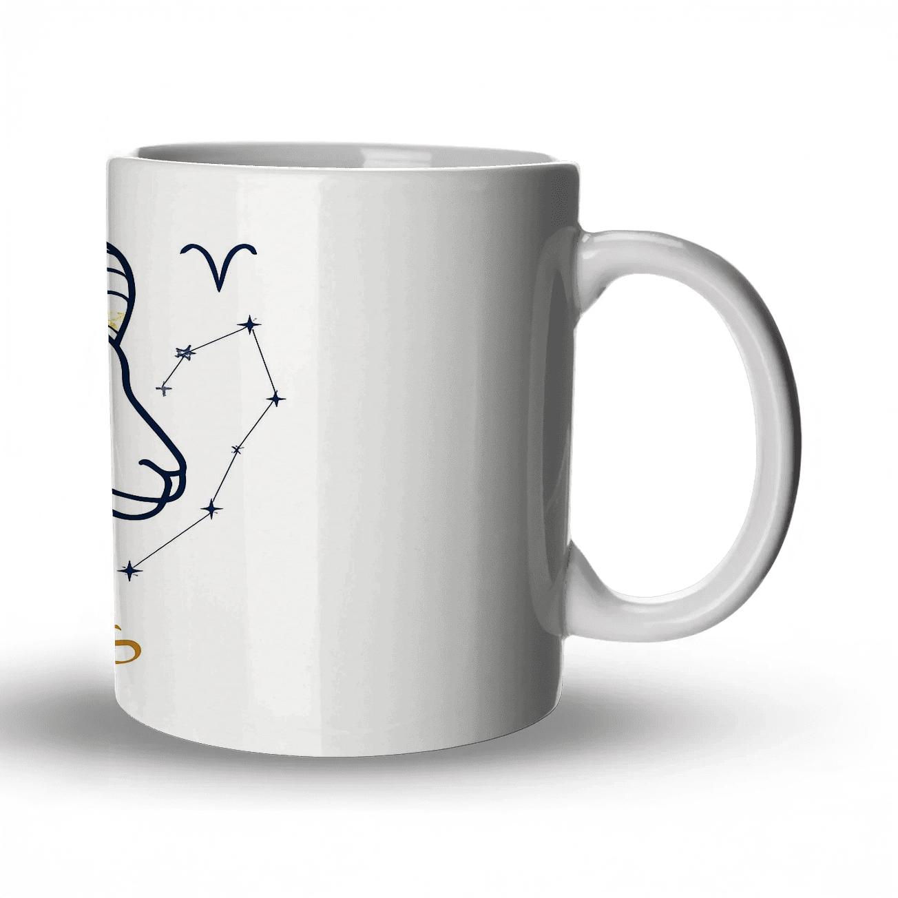 Aries Celestial Line Art novelty coffee mugs