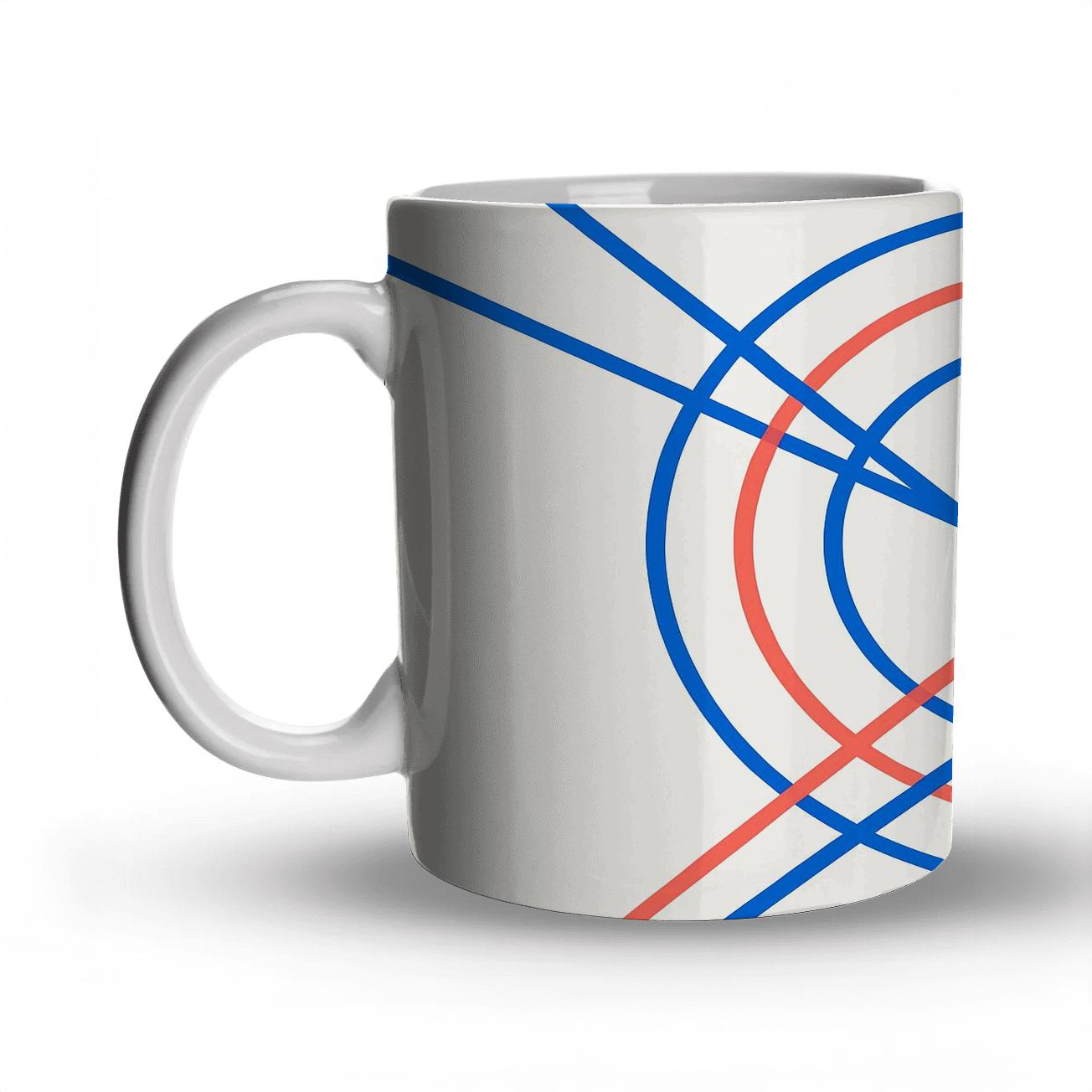 Neon Orbit Line Symphony personalized mugs
