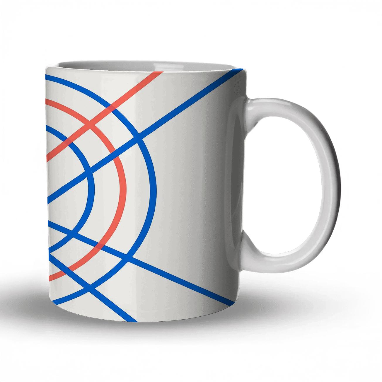Neon Orbit Line Symphony personalized mugs