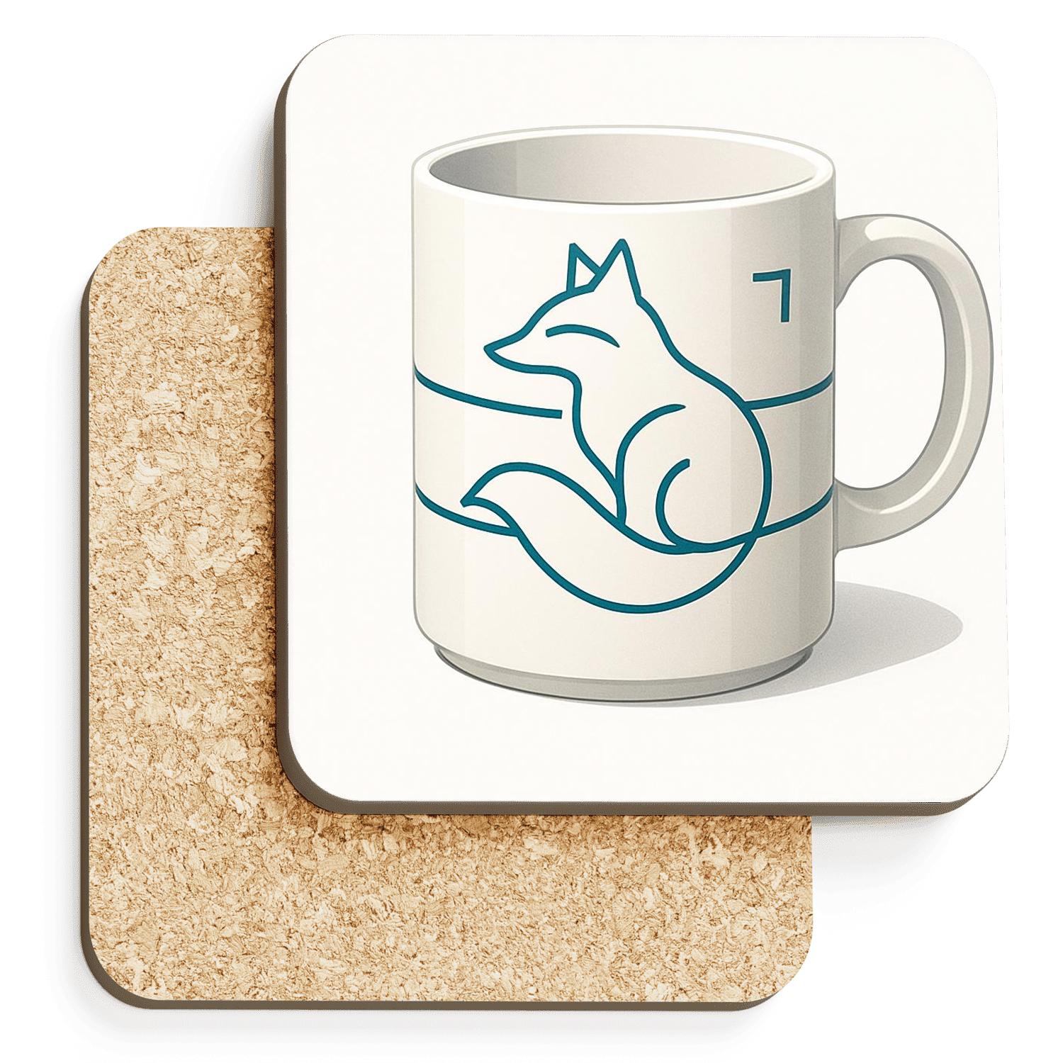 Celestial Fox Minimalist Mug Art stone coaster collections