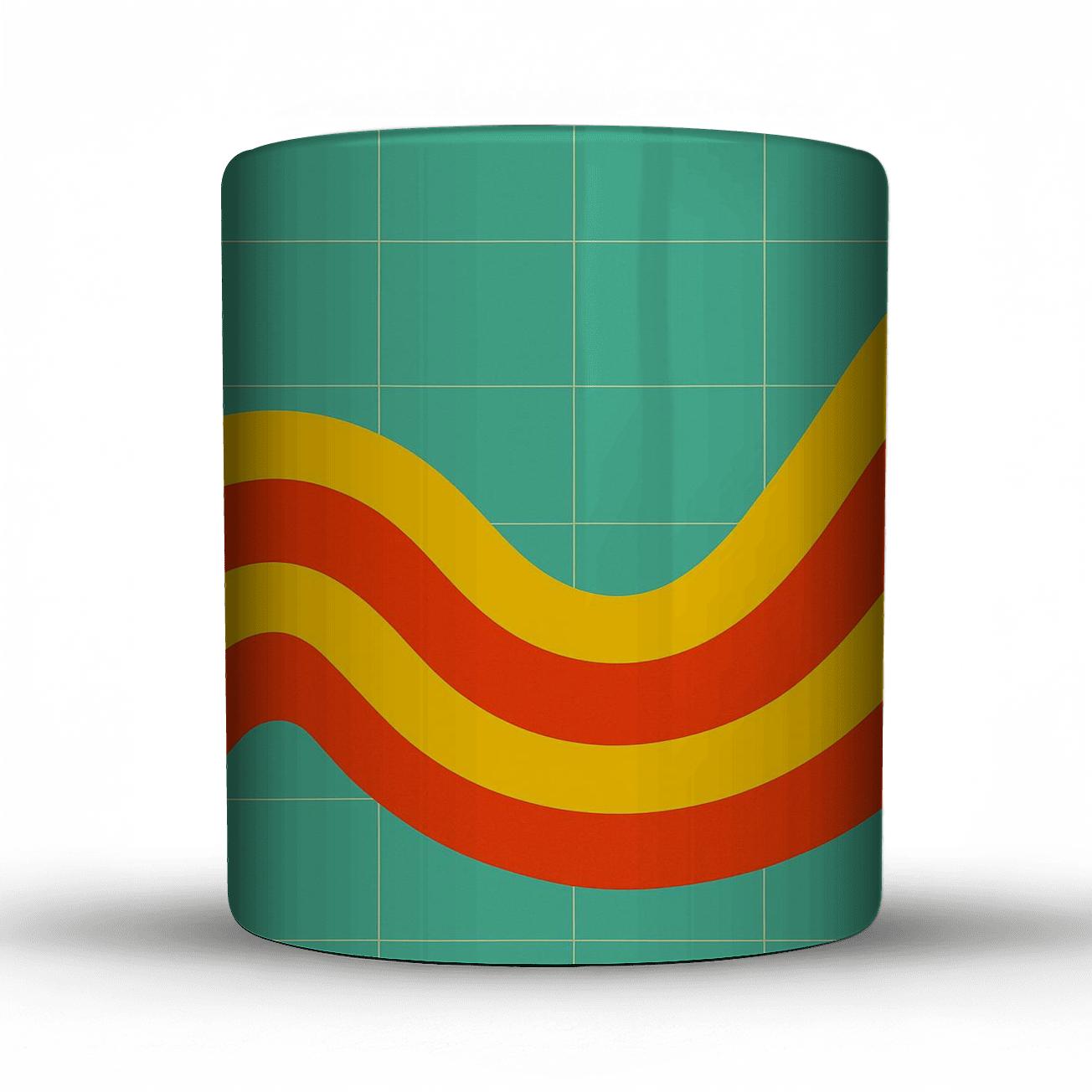 Solar Prism Wave Grid decorative mug sets