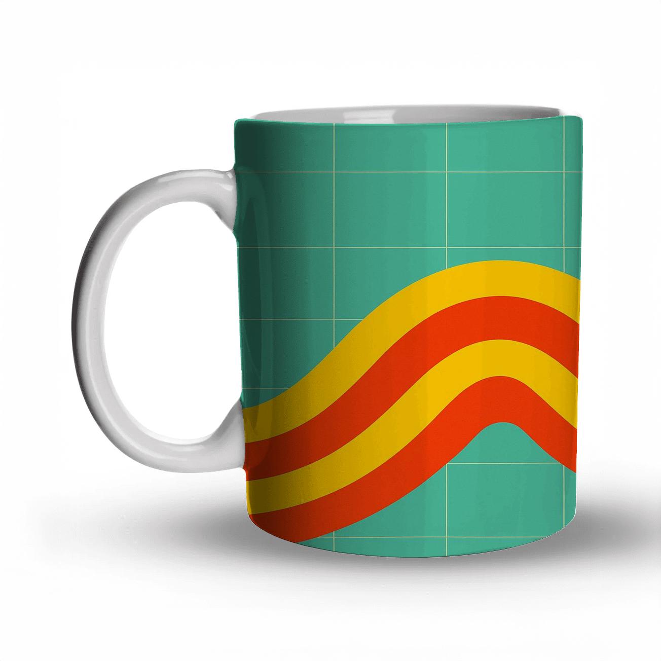 Solar Prism Wave Grid decorative mug sets