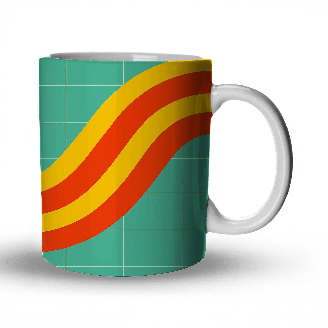 Solar Prism Wave Grid decorative mug sets