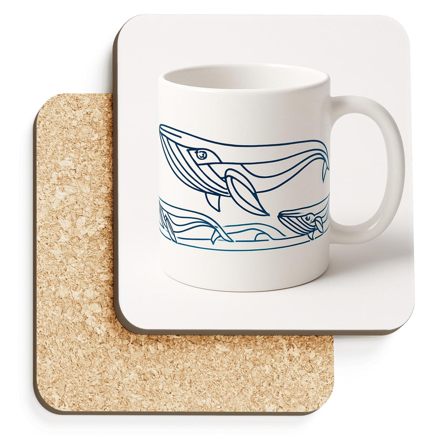 Geometric Humpback Whale Arc Mug decorative beverage coasters