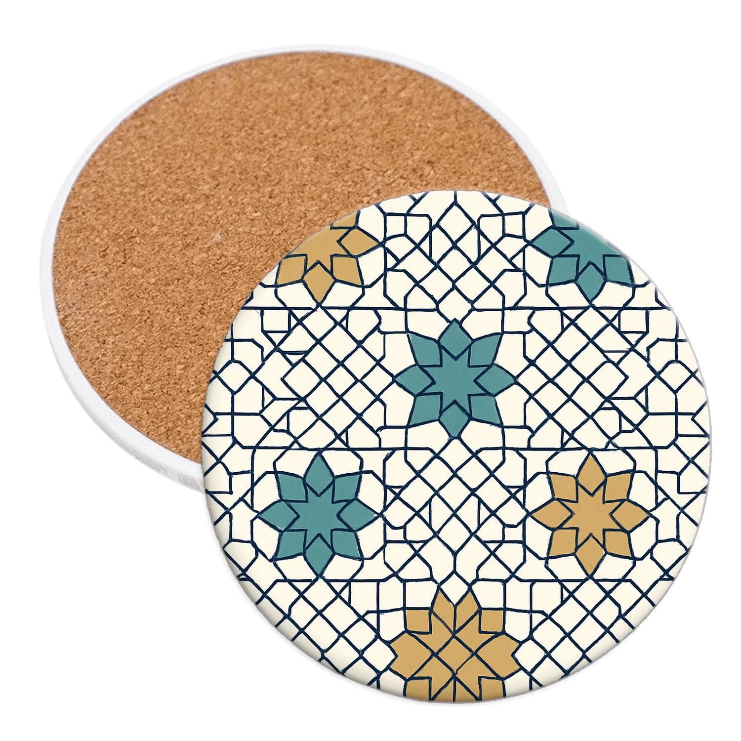 Celestial Mosaic Grid coasters for home decor