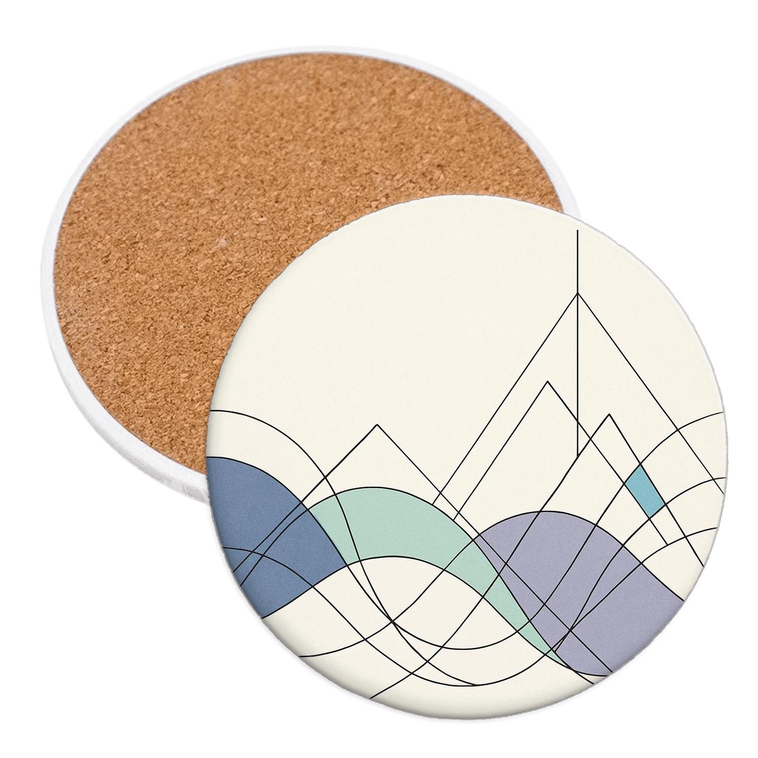AuroraGeometry Waves custom engraved coasters
