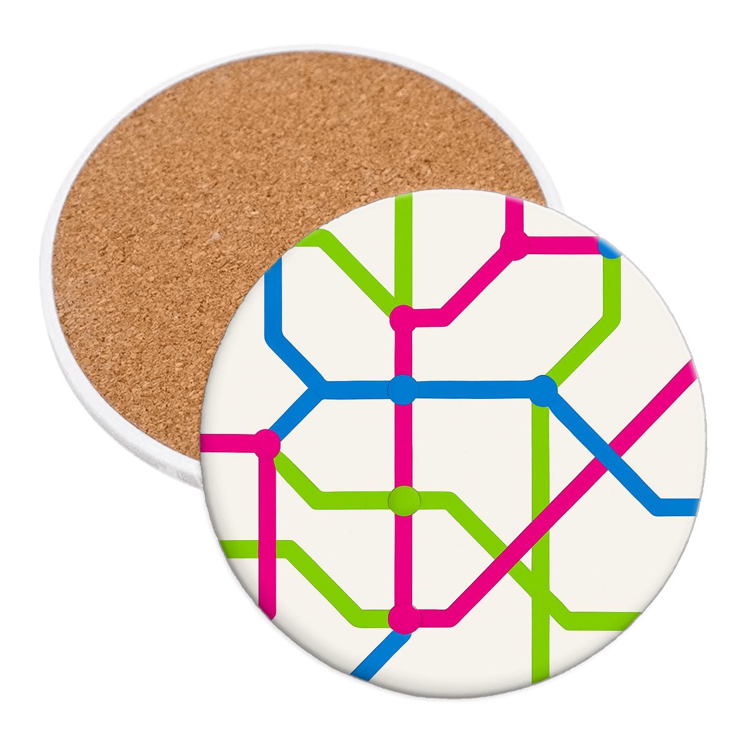 Prismatic Metro Grid elegant tabletop coasters