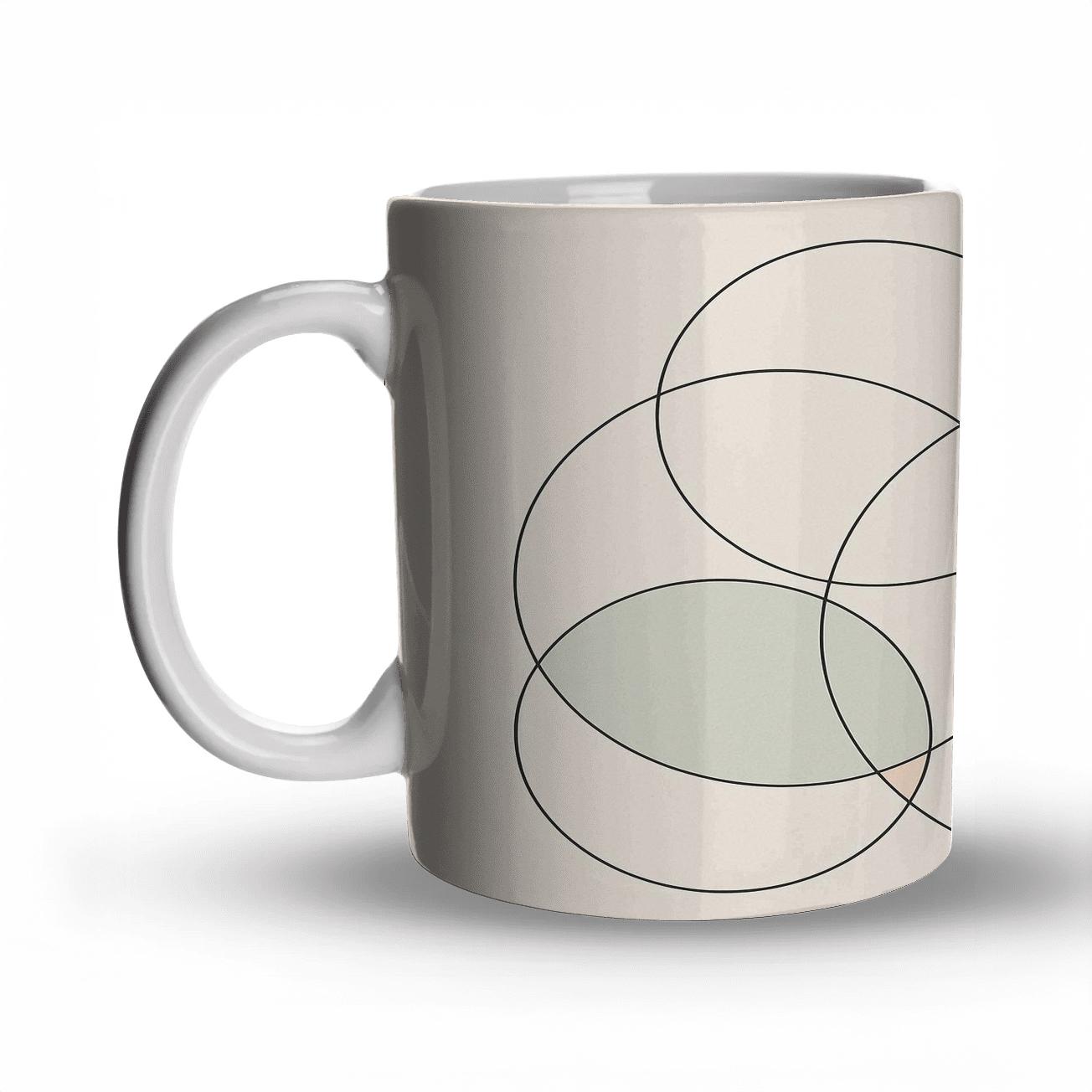 Orbit Lines Geometric Flow premium drinkware mugs